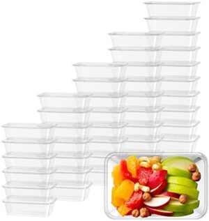 Bokon 26 oz Plastic Meal Prep Container with Lids Disposable Clear Lunch Containers Stackable Food Storage Container Box Spill proof for salad snack Microwave Dishwasher Freezer Safe (60 Pcs)