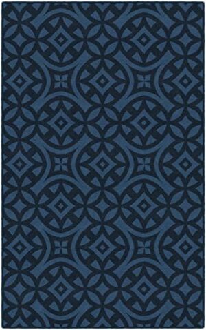 Brumlow Mills Harper Trellis Geometric Print Pattern Indoor Area Rug, Perfect for Living Room Decor, Dining, Kitchen Rug, Bedroom or Front Door Mat, 2'6" x 3'10", Midnight Blue