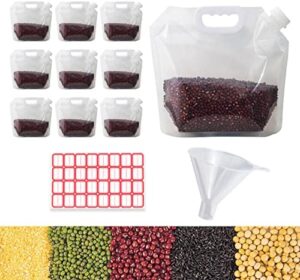 Cereal Bag Container, 10PCS(2.5L- Bean storage containers with Lids Moisture Resistant Home Essentials. Airtight Storage Containers for Pantry Rice, Flour, Barley, water, juice