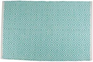 DII Woven Cotton Throw Rug, Area Rugs for Kitchen, Bedroom, Bathroom or Entry Way, Small Rug, 2x3, Diamond Aqua