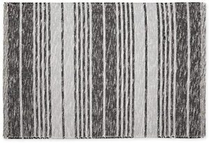 DII Woven Rag Rug Collection Recycled Yarn Variegated Rustic Stripe, 2x3', Black