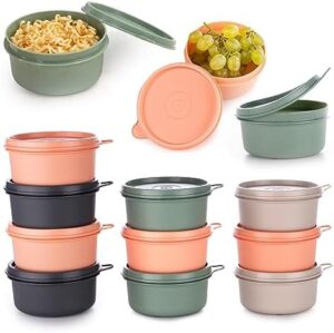 EYNEL 9 oz Small Round Food Storage Containers with Lids Set of 10, Airtight Leakproof Reusable, Plastic To Go Bento Box, Mini Lunch Box, Snack Storage Bowl, for Kitchen, Picnic (10)