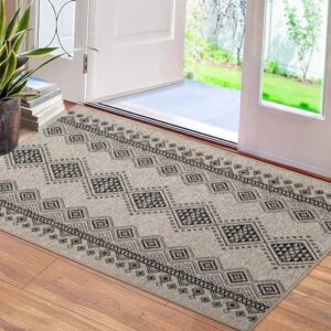 FairOnly Bomemian Area Rug 2x3 Easy Jute Rug Non-Slip Doormat Entryway Mat for Kitchen Indoor Outdoor Doormat Moroccan Boho Rug Washable Mat Small Carpet for Entryway Patio