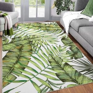 GAOMON Area Rug 4x6 Palm Tree Leaf Rug Non Slip Machine Washable Rug for Living Room Bedroom Kitchen Home Decor Summer Indoor Area Rug Non-Shedding Area Rug, 4' x 6' Green