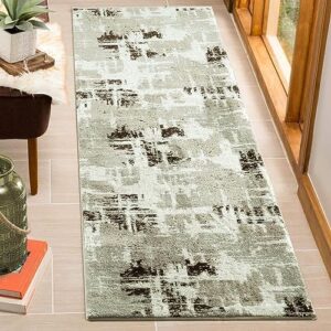 GARVEE 2 x 8 Kitchen Runner Rug Modern Abstract Rug Long Hallway Runner Rug Non Shedding Floor Carpet Contemporary Area Rug Boho Rug for Bedroom Living Room Nursery, 2' x 8' Grey