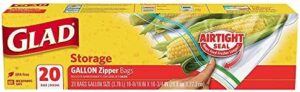 Glad Zipper Food Storage Bags - Gallon - 20 Count