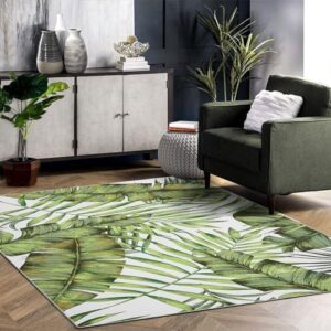 GlowSol Area Rug 4x6 Floral Rug Washable Indoor Entryway Floral Rug Boho Floor Cover Print Boho Rug Non Slip Rug Foldable Washable Accent Rug Floral Chic Carpet Living Room Bathroom Kitchen