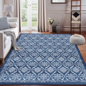 GlowSol Area Rug 4x6 Modern Rug Floral Moroccan Throw Rug Boho Floor Cover Print Boho Rug Non Slip Rug Foldable Washable Accent Rug Floral Chic Carpet Living Room Bathroom Kitchen