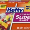 Hefty Slider Storage Bags, Quart Size, 78 Count