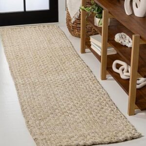 JONATHAN Y NFR102B-28 Estera Hand Woven Boucle Chunky Jute Runner Rug, Bohemian, Transitional, Rustic, Cottage, Vintage, Industrial for Living Room, Dining Room, Bedroom, Kitchen, Ivory, 2 X 8