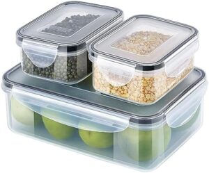 KOCWELL Food Storage Containers Set with Lids Airtight,6 PCS Plastic Meal Prep Container & Kitchen Organization, BPA-Free/100% Leak-Proof Lunch Boxes, Reusable & Microwave Safe