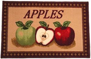 Kashi Home Mixed Apple Series Kitchen Rug 18" X 30" Rectangle Kitchen Mat with Latex Back