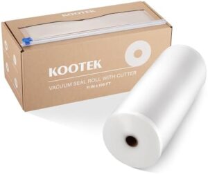 Kootek 11" x 150' Vacuum Sealer Roll Keeper with Cutter Dispenser, Commercial Grade Food Vacuum Seal Bag Rolls, Great for Storage, Meal prep and Sous Vide