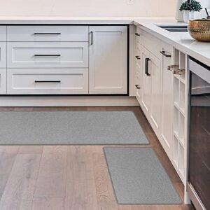 Matace Kitchen Rugs and Mats [2 PCS] Non Slip Washable Absorbent Rug Set, Large Runner Rugs for Kitchen Floor in Front of Sink 17.3"x29"+17.3"x47"(Dark Grey)