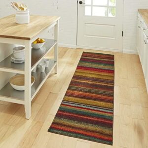 Mohawk Home Boho Stripe 2' x 8' Area Rug - Multicolor - Perfect for Living Room, Dining Room, Office