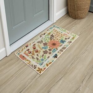 Mohawk Home Machine Washable Summer Kitchen Rug ,Summer Floral 1'6" x 2'6"