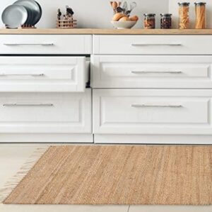 Nautica - Solid Jute Handmade | Modern Home Décor | Accent Rug | Measures - 27" x 45" | Natural