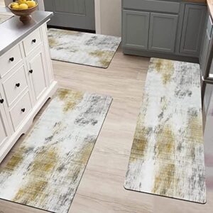 Pauwer Farmhouse Kitchen Rugs Sets of 3 Abstract Kitchen Mats for Floor Non Skid Washable Kitchen Rugs and Mats Waterproof Kitchen Runner Laundry Room Rug Floor Mat Carpet