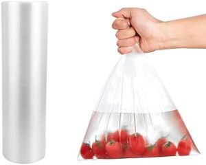 Pokanic 12" x 20" - 360 Bags Clear Plastic Produce Bags Reusable Washable Freshness Disposable Continuous Roll Easy Peel Off Kitchen Grocery Home Use for Produce Food (1 Roll, 12 x 20-360 Bags)