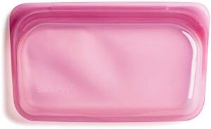 Stasher 100% Silicone Reusable Food Bag, Snack Storage Size, 4.5-inch (9.9-ounce), Hibiscus