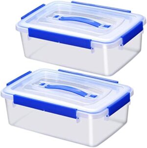 YORY large food storage containers with lid for cookies macarons bread cake flour sugar rice leftovers - freezer safe -extra big- box tub(5.5L/22cups-2pack)