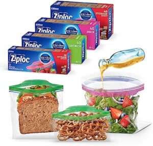 Ziploc Food Storage and Sandwich Bags Variety Pack, New Stay Open Design with Stand-Up Bottom, Easy to Fill, 166 Bags Total