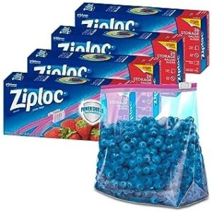 Ziploc Gallon Food Storage Slider Bags, Power Shield Technology for More Durability, 26 Count (Pack of 4)