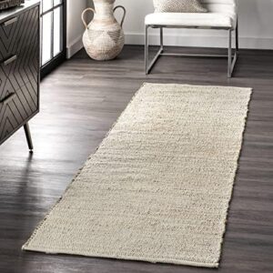 nuLOOM Elfriede Farmhouse Jute Blend Runner Rug, 2' 6" x 10', Natural