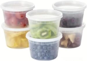 16oz Plastic food Containers with Lids, Set of 36, BPA Free, Stackable, Reusable, Food Storage Containers for Kitchen, Lunch, Salad, Snacks, Pasta, Soup (Clear)