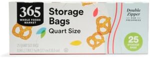 365 by Whole Foods Market, Bag Storage Double Zipper Quart, 25 Count