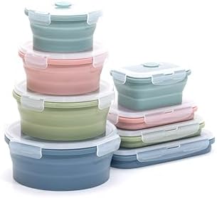 K HOME VT Collapsible Silicone Food Storage Container Set (INDIGO)