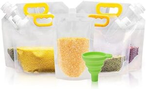 Reusable Storage Silicone Bags,5 pcs Plastic Kitchen and Pantry Organization Canisters for Cereal, Dry Food, Rice, BPA Free