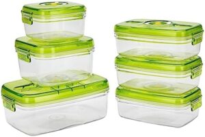 SNUGTOPIA Vacuum Seal Food Storage Containers 6Pcs, BPA-Free, 100% Leak Proof, Vacuum Lid with Lock - Dishwasher, Freezer & Microwave Safe, Food Fresh up to 5 Times Longer than Non-vacuum Storage