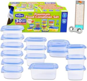 World's Finest 30 Piece Food Storage Containers Set - Bundle with Clear Food Storage Containers with Lids for Lunch, Kitchen Organization, More | Meal Prep Containers Variety Pack